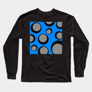 blue grey and black pop art pattern Long Sleeve T-Shirt